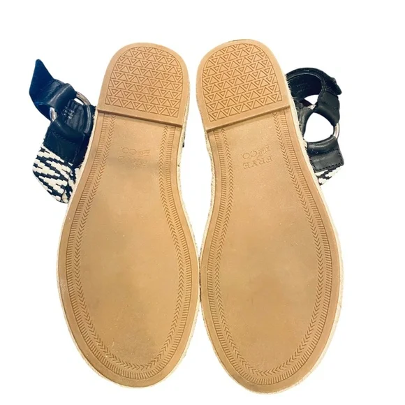 Frye & Co Kole White Black Canvas/Leather Espadrilles sz 9 - Picture 7 of 7